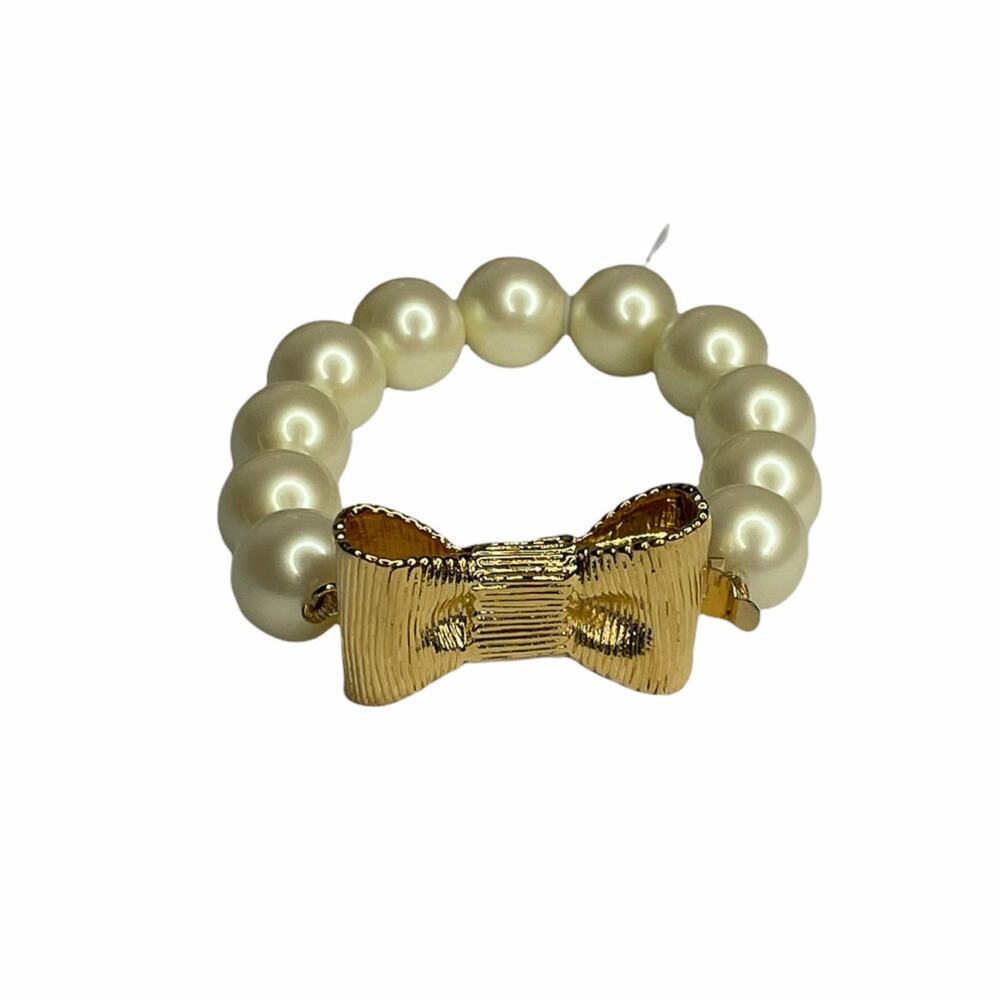 Kate Spade All Wrapped Up In pearls Bracelet Cream / Gold